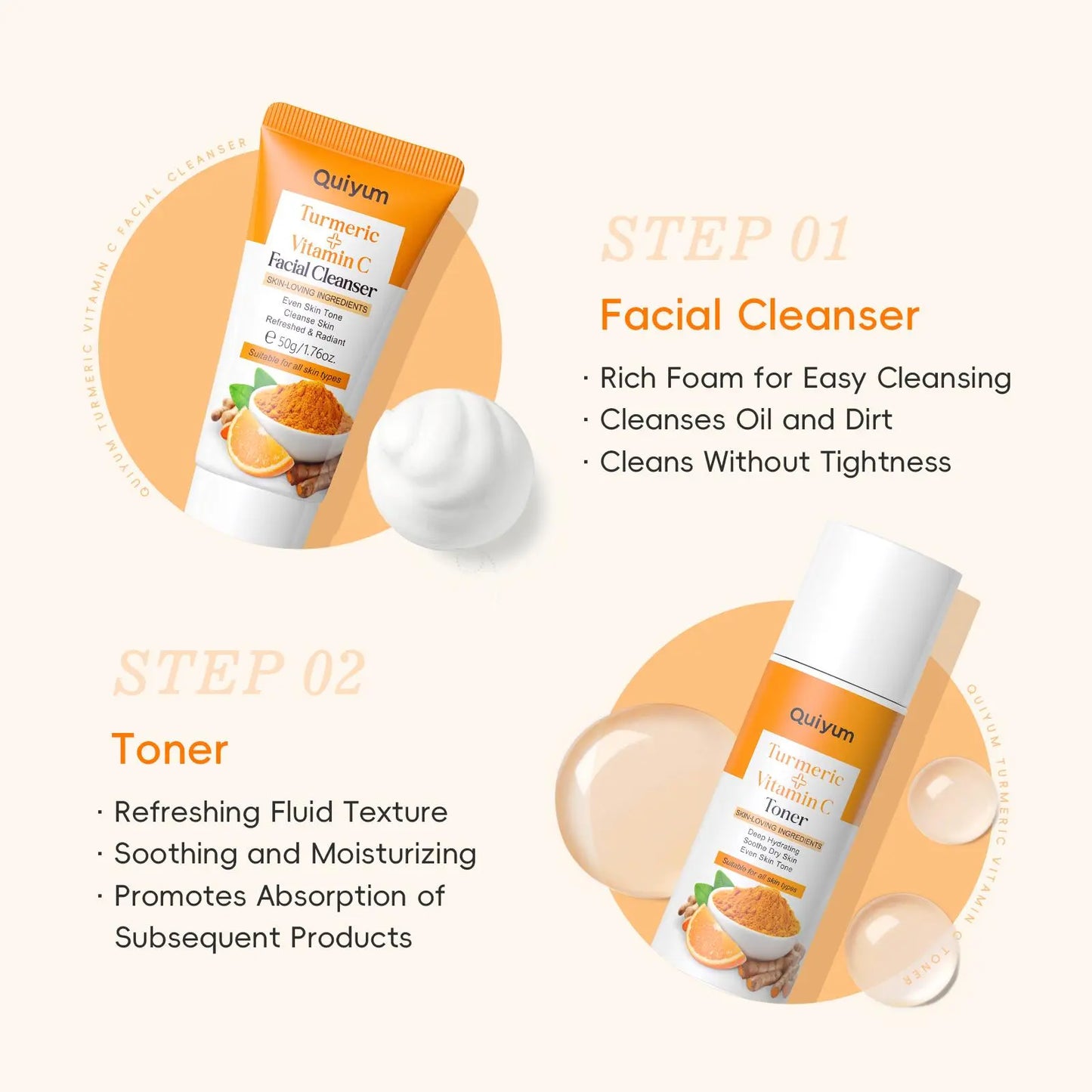 Hydrating Turmeric Skin Care Moisture Set, 1 Set Facial Cleanser & Toner & Serum & Eye Cream & Face Moisturizer & Soap & Makeup Bag & 12Pcs Mud Mask, Moisturizing Skin Care Kit for Women, Hydrate Skin Care Products, Glow Kit, Skin Care Sets