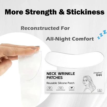 Jungshea Clear Silicone Neck Patch, Transparent Smooth Wrinkles Neck Sticker, Reusable Silicone Moisturizing Skin Care, Skin Care Sticker