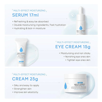 5 in 1 Comfort Hydrate Skin Care Kit, 1 Set Moisturizing Toner & Eye Cream & Facial Cleanser & Essence & Facial Cream, Hydrating Facial Skin Care Kit for Women & Men, Skin Care Sets
