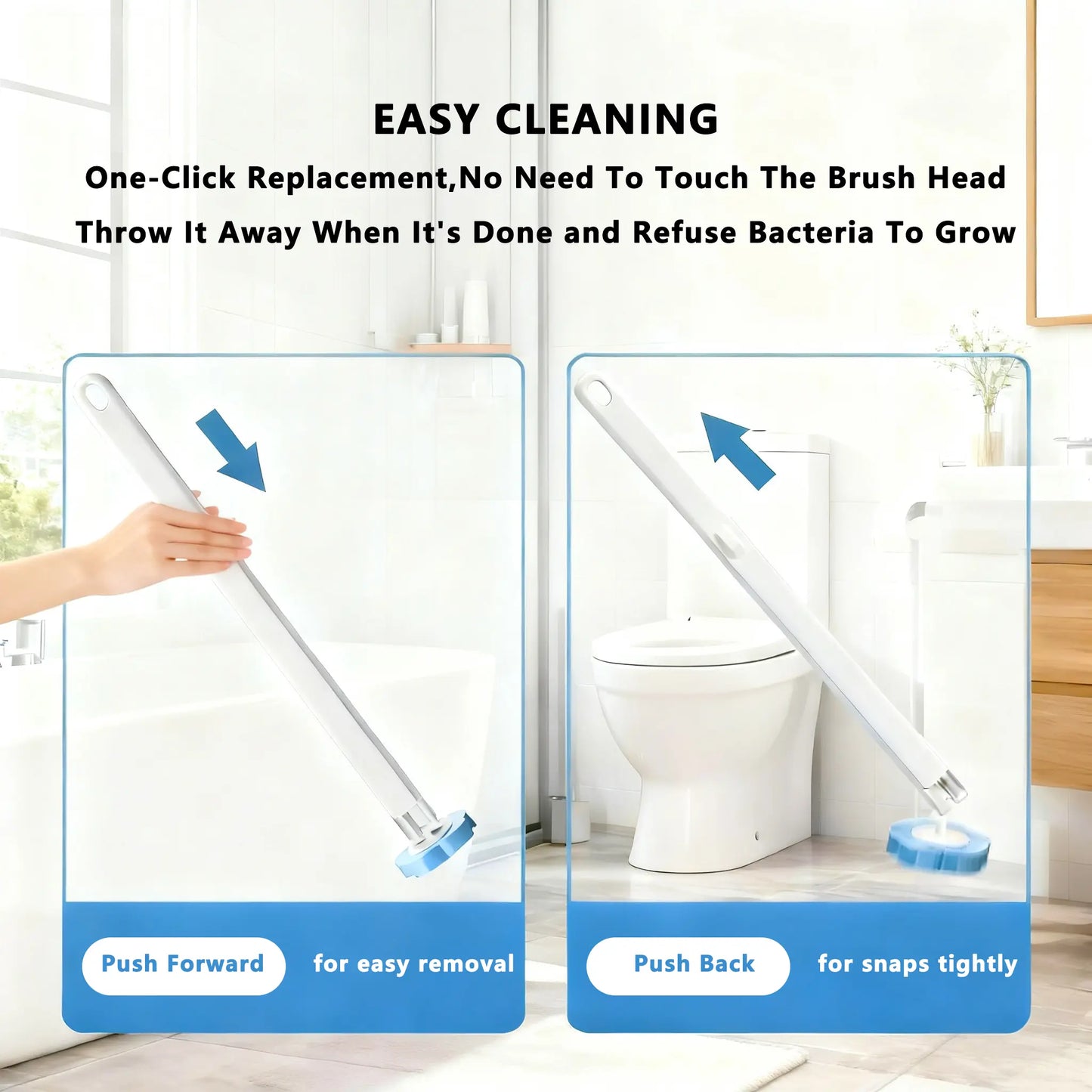Transform Your Bathroom Cleaning with the Snofrid Disposable Toilet Brush Set – Includes 24 Scented Cleaner Refills and Wall-Mount Holder for Ultimate Convenience