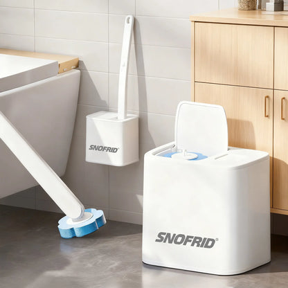 Transform Your Bathroom Cleaning with the Snofrid Disposable Toilet Brush Set – Includes 24 Scented Cleaner Refills and Wall-Mount Holder for Ultimate Convenience