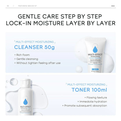 5 in 1 Comfort Hydrate Skin Care Kit, 1 Set Moisturizing Toner & Eye Cream & Facial Cleanser & Essence & Facial Cream, Hydrating Facial Skin Care Kit for Women & Men, Skin Care Sets