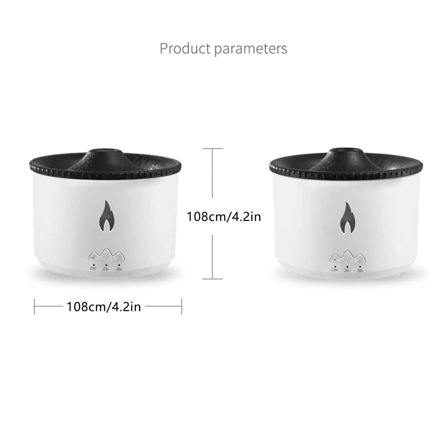 Flame Humidifier Mute Aromatherapy Machine Bedroom Lighting Large Fog Volume Air Purification Diffuser Aromatherapy Machine