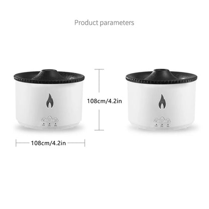Flame Humidifier Mute Aromatherapy Machine Bedroom Lighting Large Fog Volume Air Purification Diffuser Aromatherapy Machine