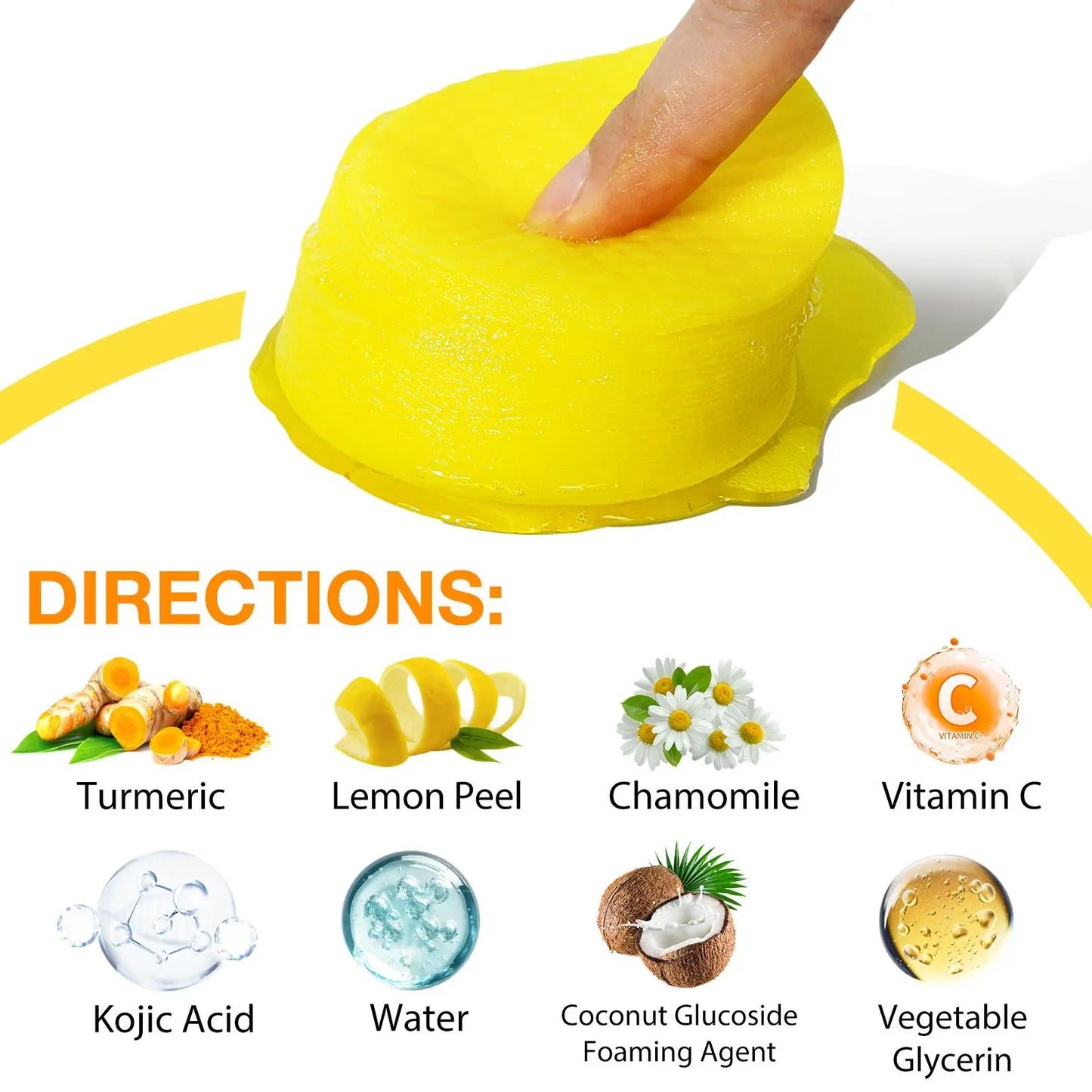 Kojic Acid & Turmeric Cleansing Pads, 30 Pads Exfoliating Skin Care Pad for Revitalizing Skin, Personal Skin Care Products for Women & Men
