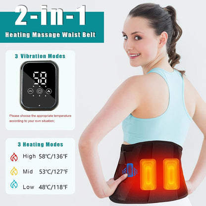 Heated Lower Back Brace for Back Pain Relief Back Belt with Heating & Vibration