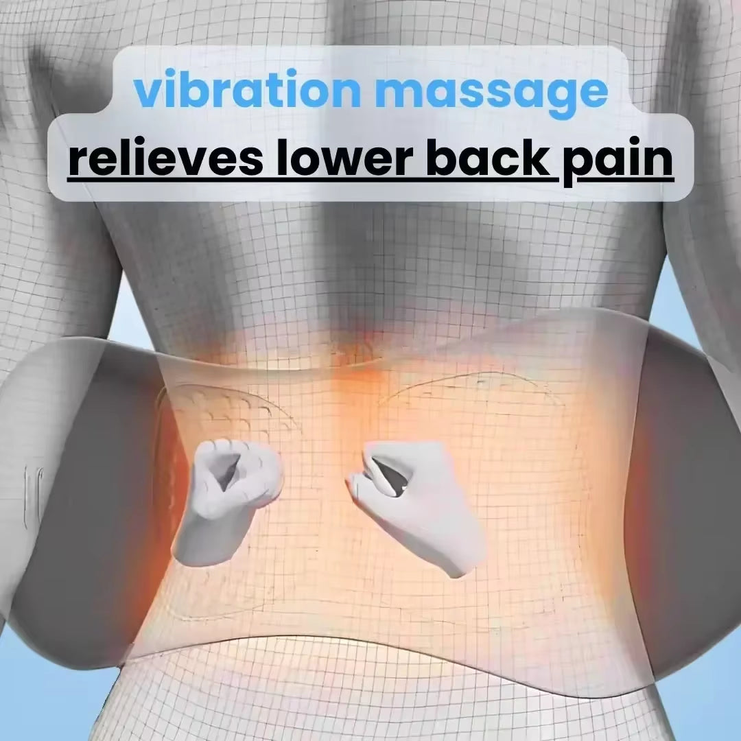 Emeka 3-In-1 Back Massager Heat Vibration for Back Pain Relief Herniated Disc Stretch Support Traction Lower Back Massage Pillow